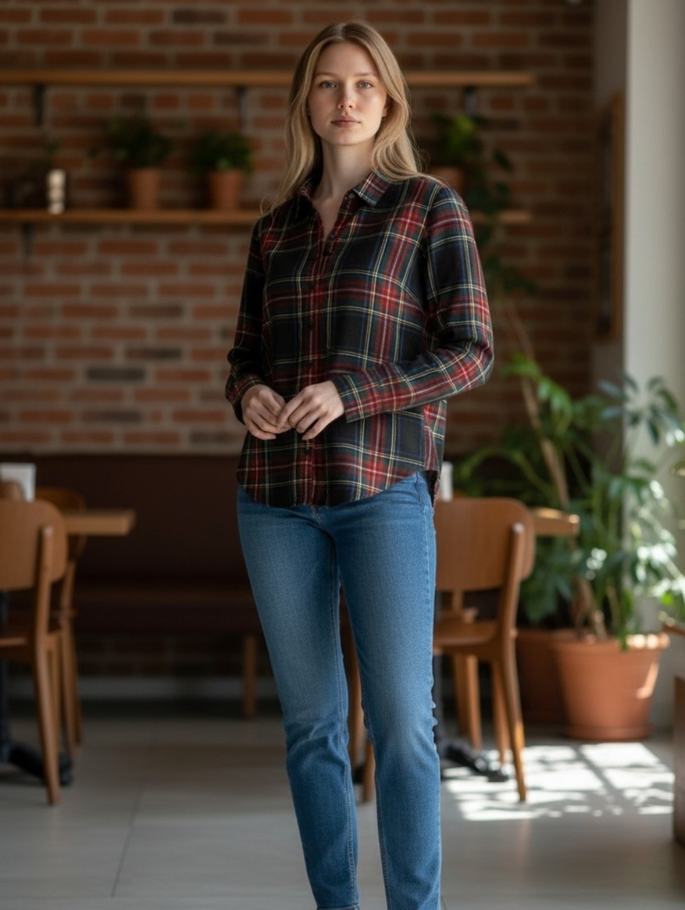 💎 J. Crew Perfect Shirt 12 Stewart Plaid Red Green Christmas Preppy Button Down